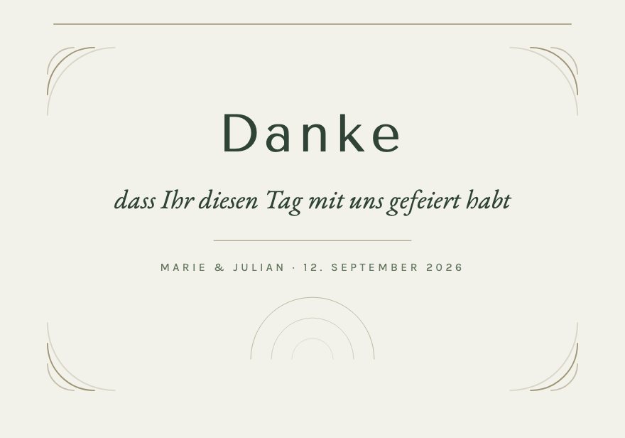 Dankeskarte, Vorlage Nordis, Farbwelt Forest & Bone