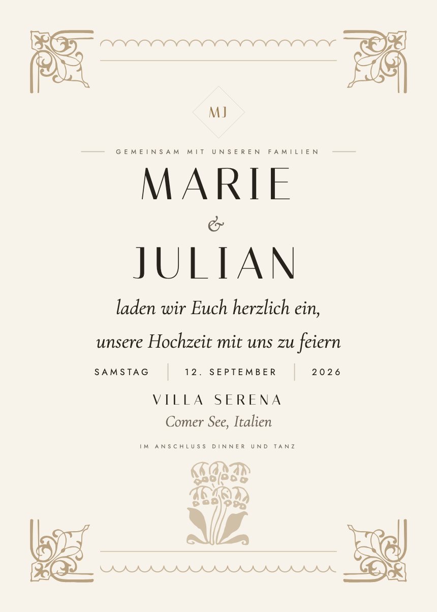 Hochzeitseinladung in der Vorlage Fiore