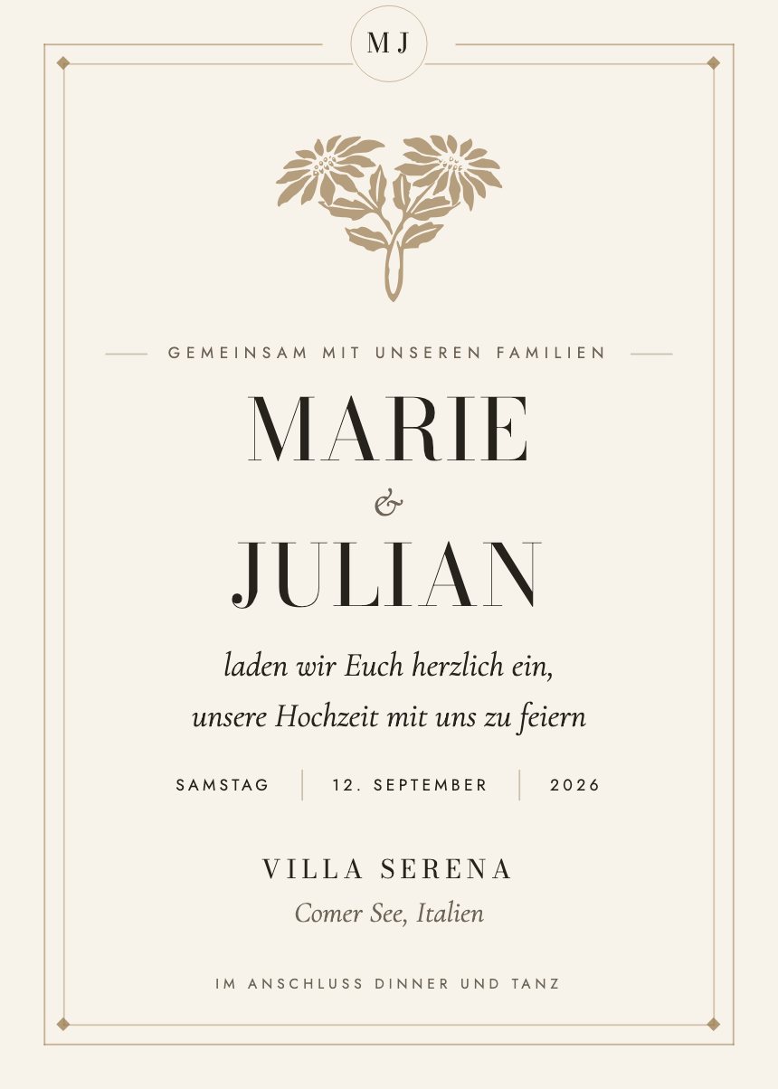 Hochzeitseinladung in der Vorlage Serena