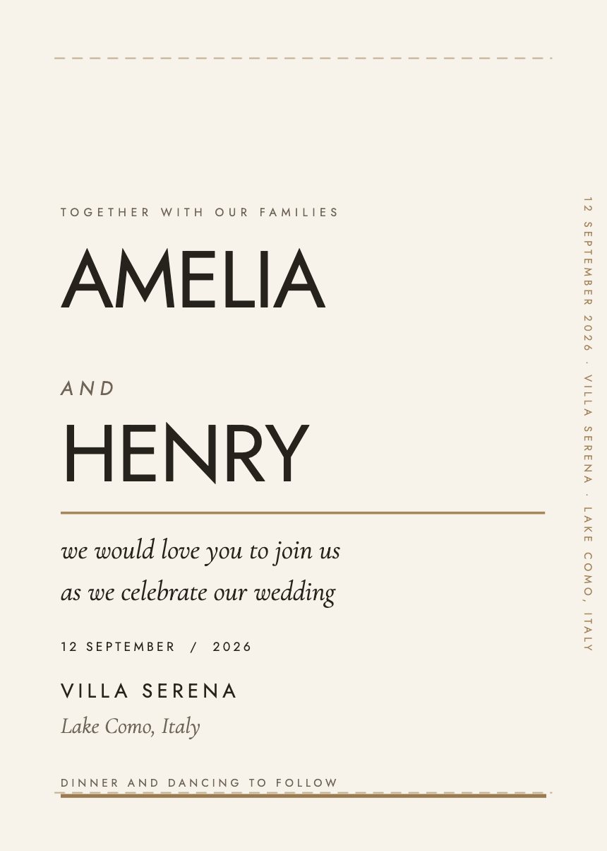 Wedding invitation set in the Otto template