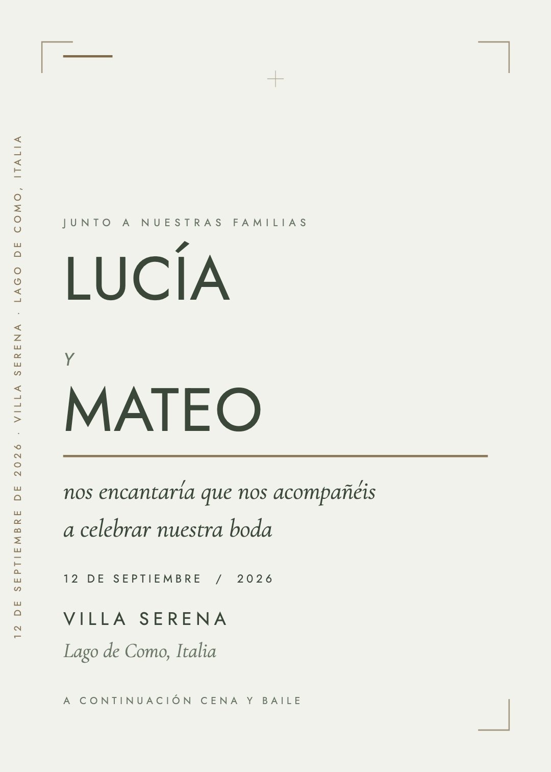 Invitación de boda, plantilla Ada, paleta Sage & Linen