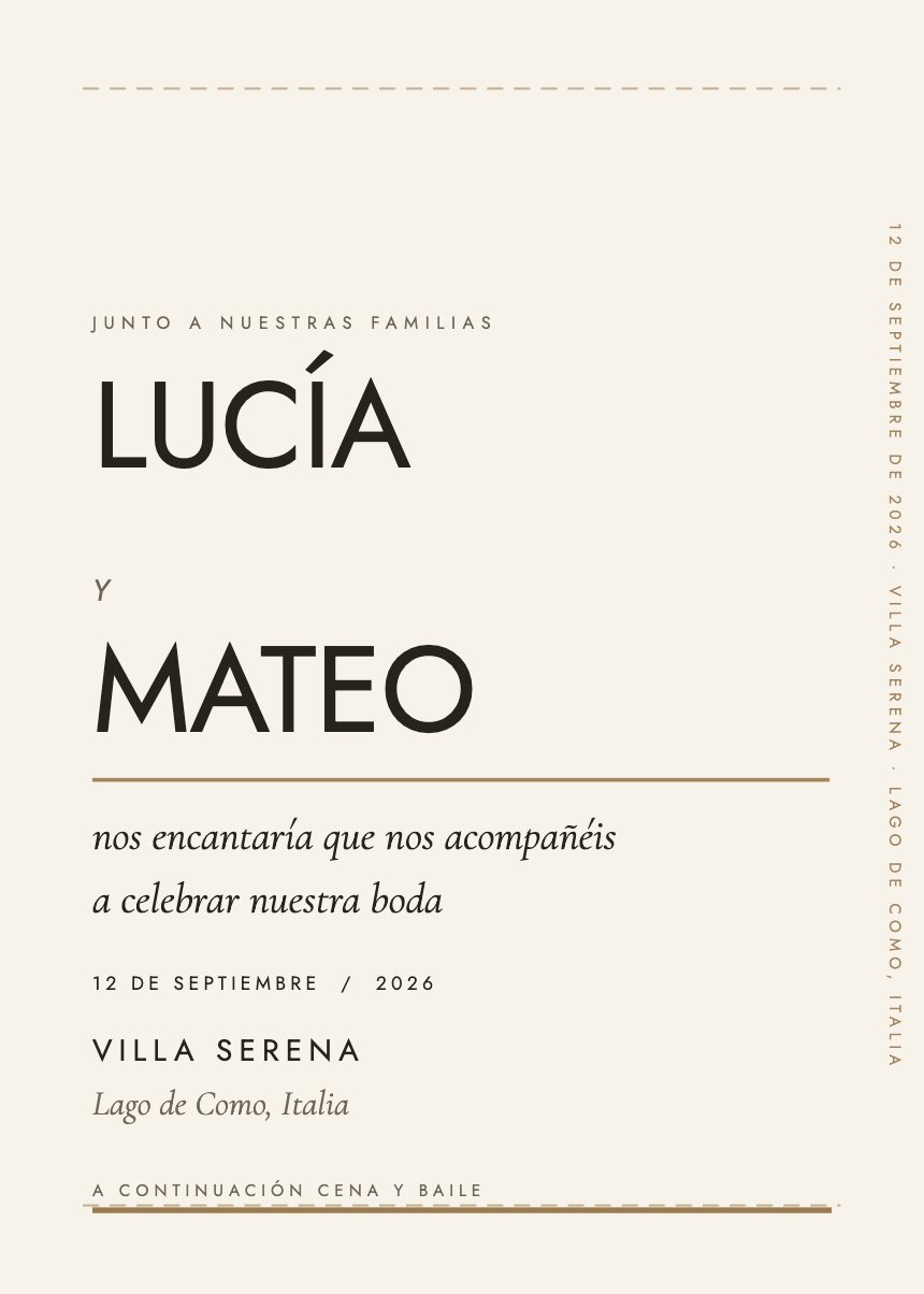 Invitación de boda con la plantilla Otto